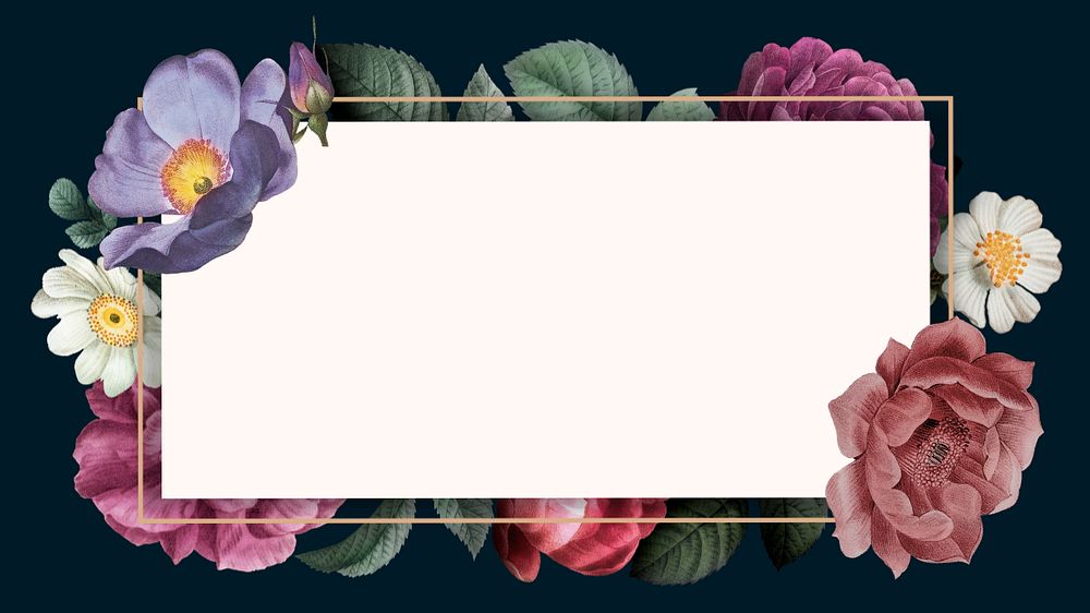 Editable vintage watercolor flower frame, aesthetic botanical illustration 