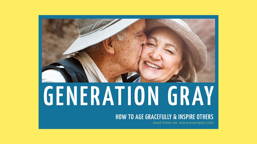 Generation gray blog banner template, editable text