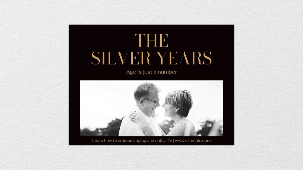 Silver years blog banner template, editable text & design