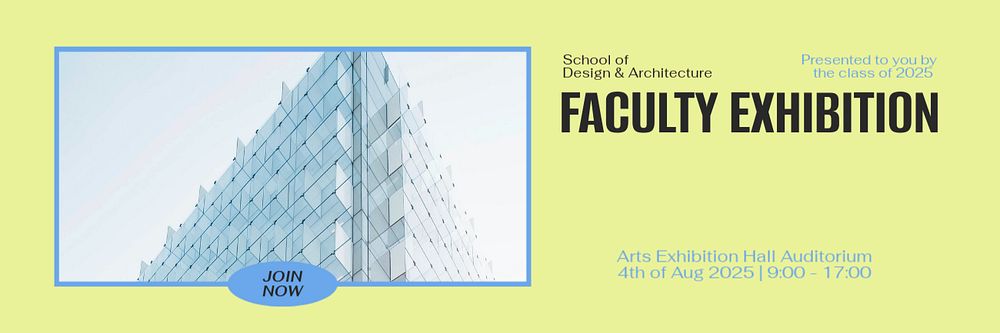 Faculty exhibition Twitter header template, customizable design