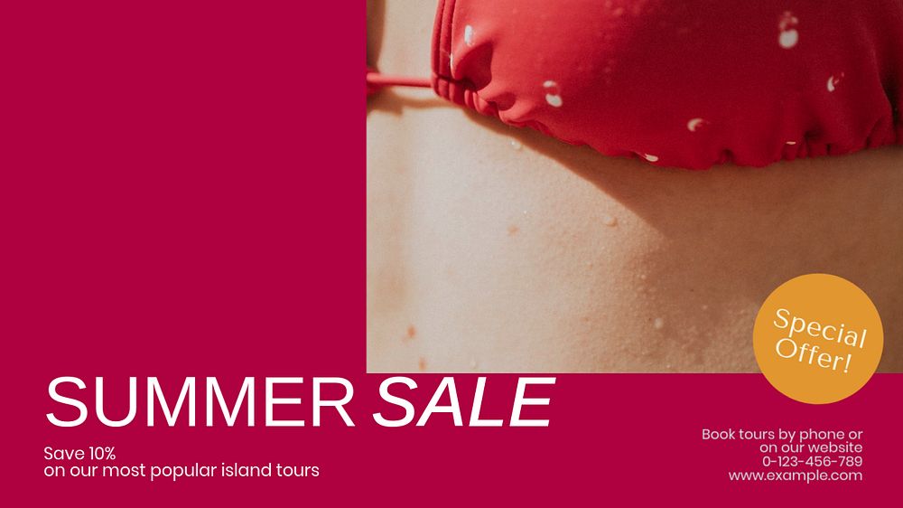 Summer sale blog banner template, editable text & design