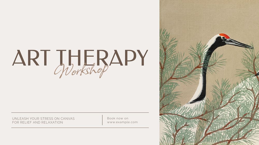 Art therapy blog banner template, editable text & design