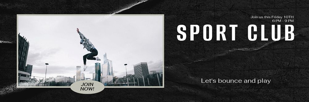 Sport club Twitter header template, customizable design