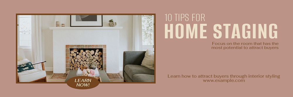 Home staging Twitter header template, customizable design