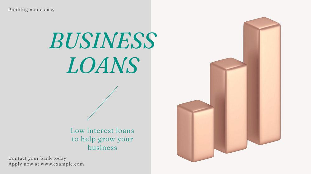 Business loans blog banner template, editable text & design