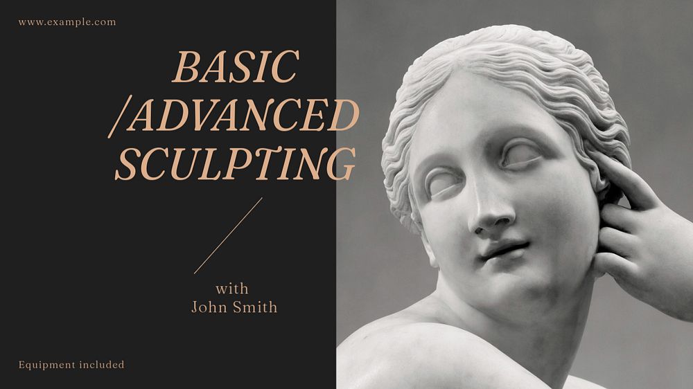 Sculpting class blog banner template, editable text & design