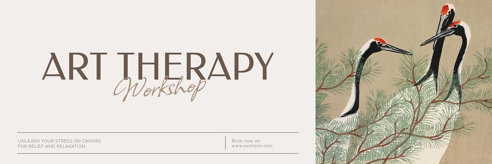 Art therapy email header template, customizable design