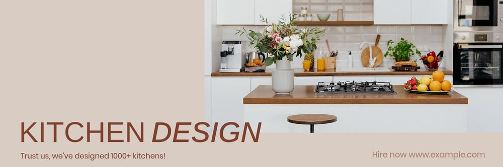 Kitchen design email header template, customizable design