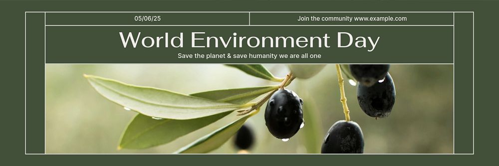 World environment day email header template, customizable design