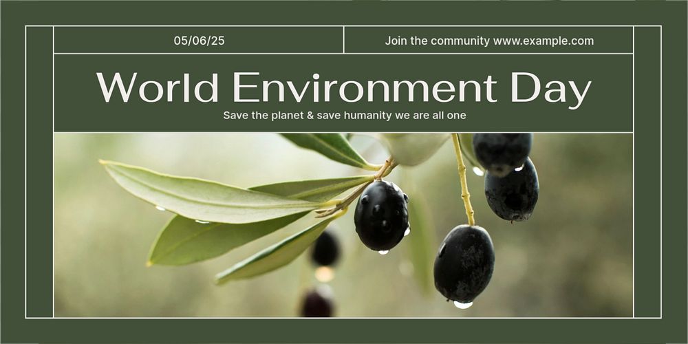 World environment day Twitter ad template, editable text & design