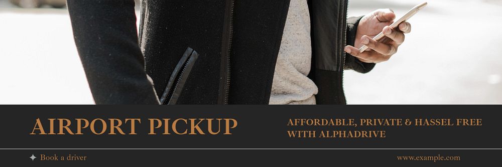 Airport pick up email header template, customizable design