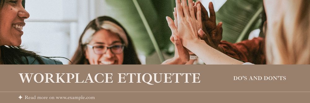 Workplace etiquette email header template, customizable design