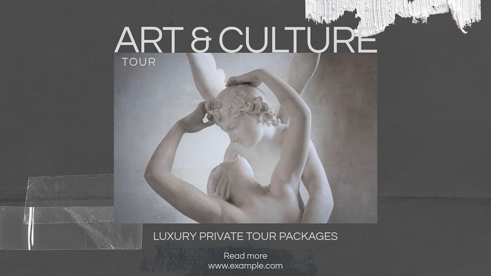 Art & culture tour banner template, editable design