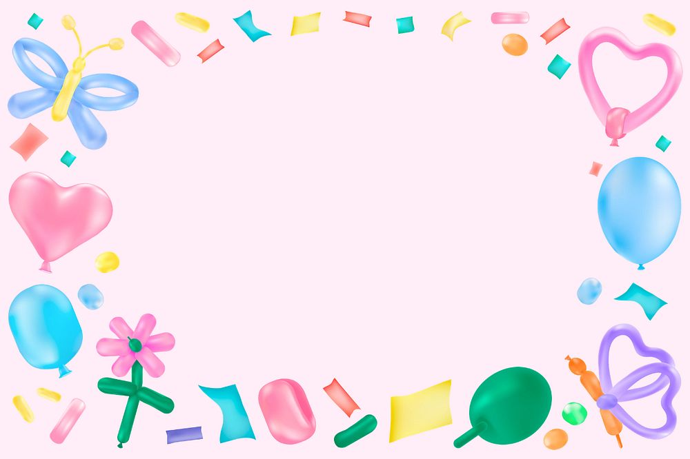 Spring balloon frame background, editable cute design