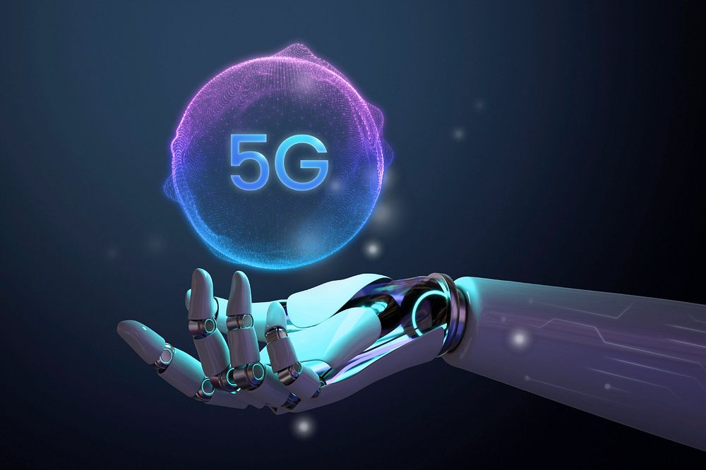 5G connection, editable digital remix design