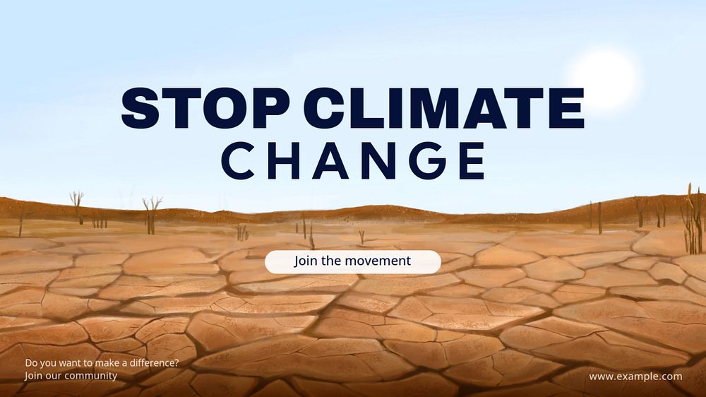 Stop Climate Change blog banner template, editable aesthetic paint remix 