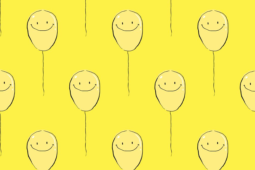 Balloon pattern, yellow background, editable design