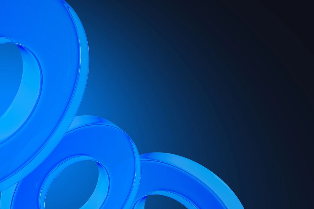 3D geometric blue rings background, editable remix design