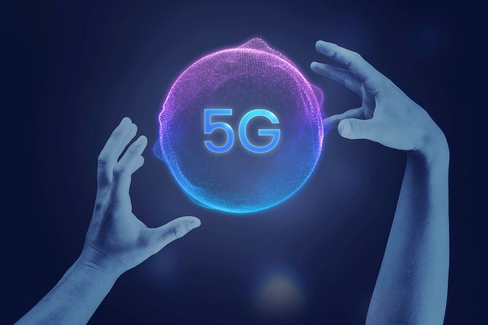 5G network technology, editable digital remix design