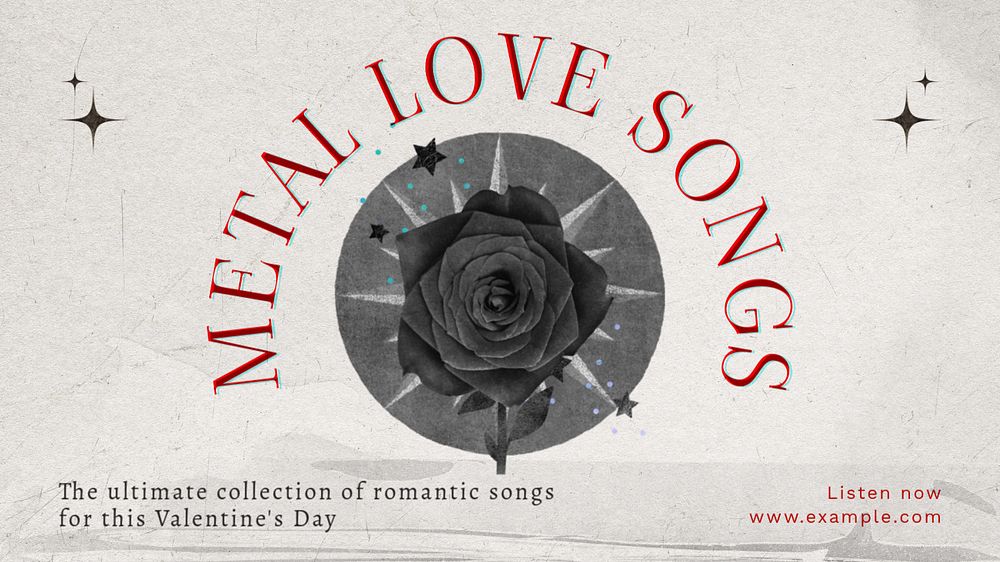 Valentine's day song banner template, editable design