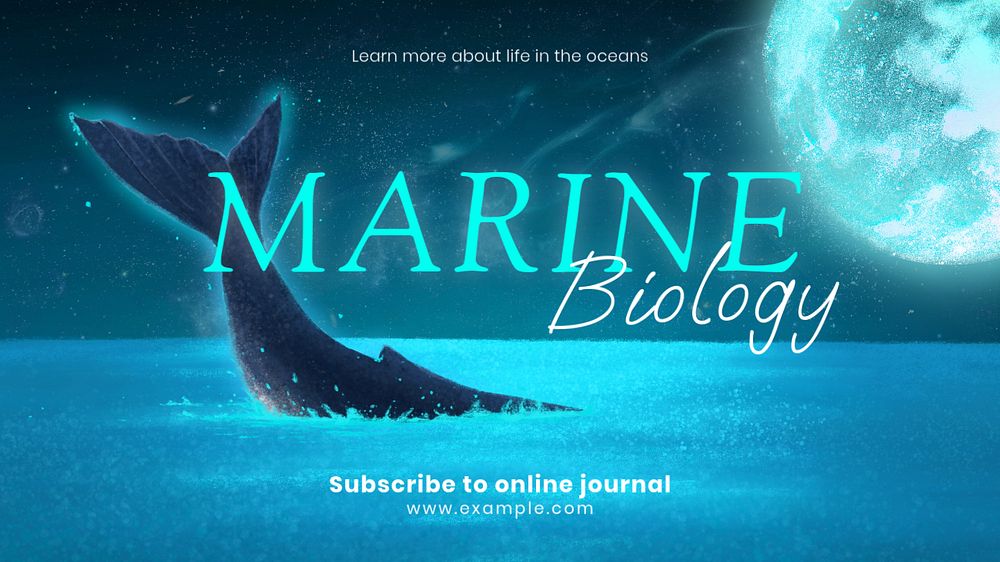 Marine biology blog banner template, editable aesthetic paint remix 