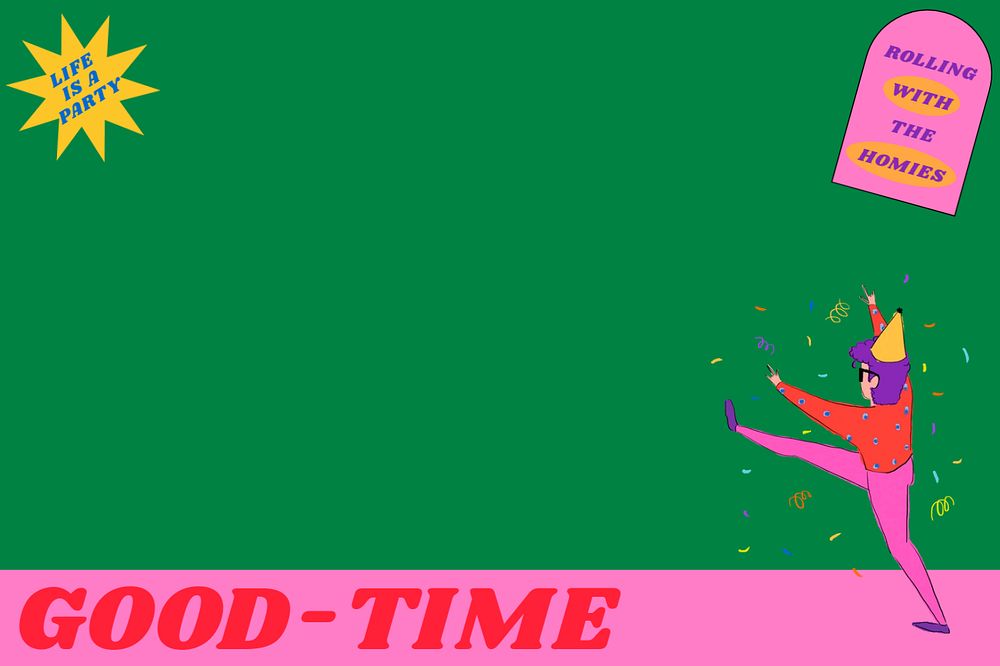 Party time, green background, editable design