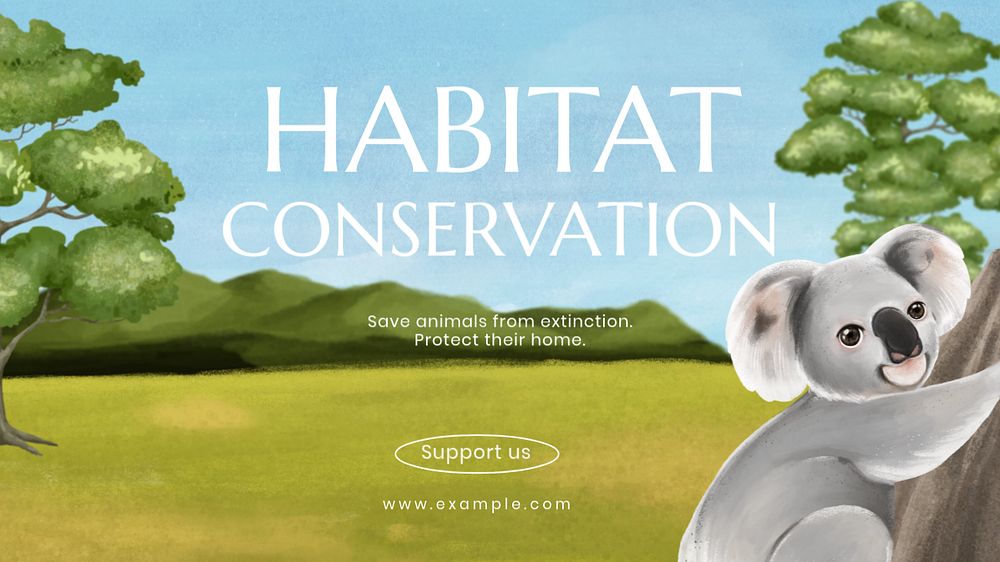 Habitat conservation blog banner template, editable aesthetic paint remix 