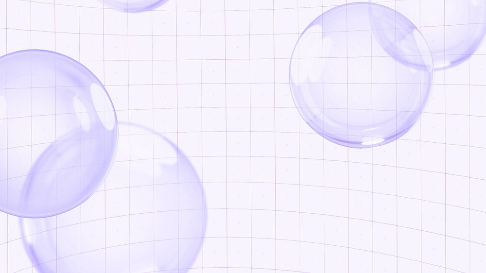 Purple bubbles desktop wallpaper, editable grid design