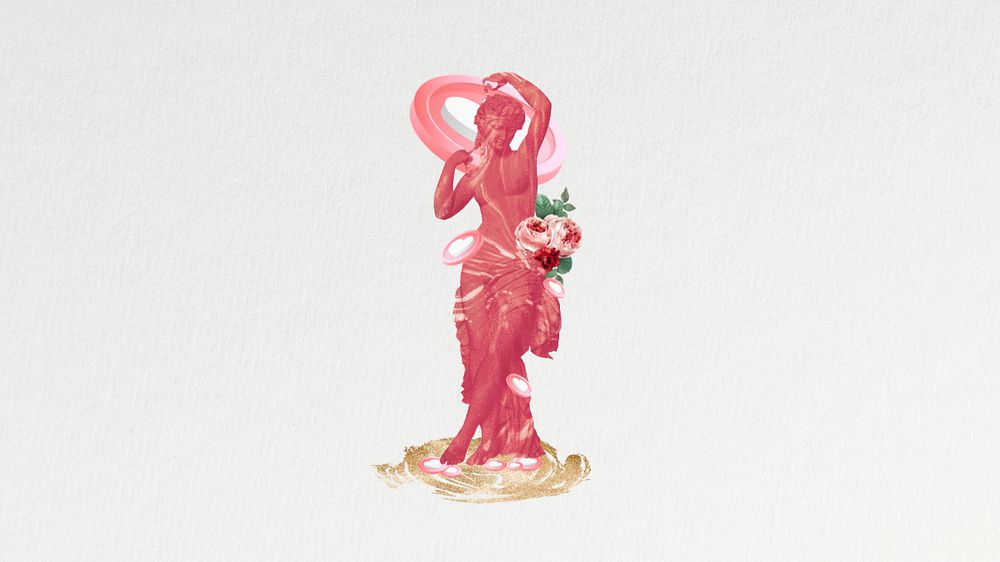 Editable Venus statue, social media collage art, desktop wallpaper