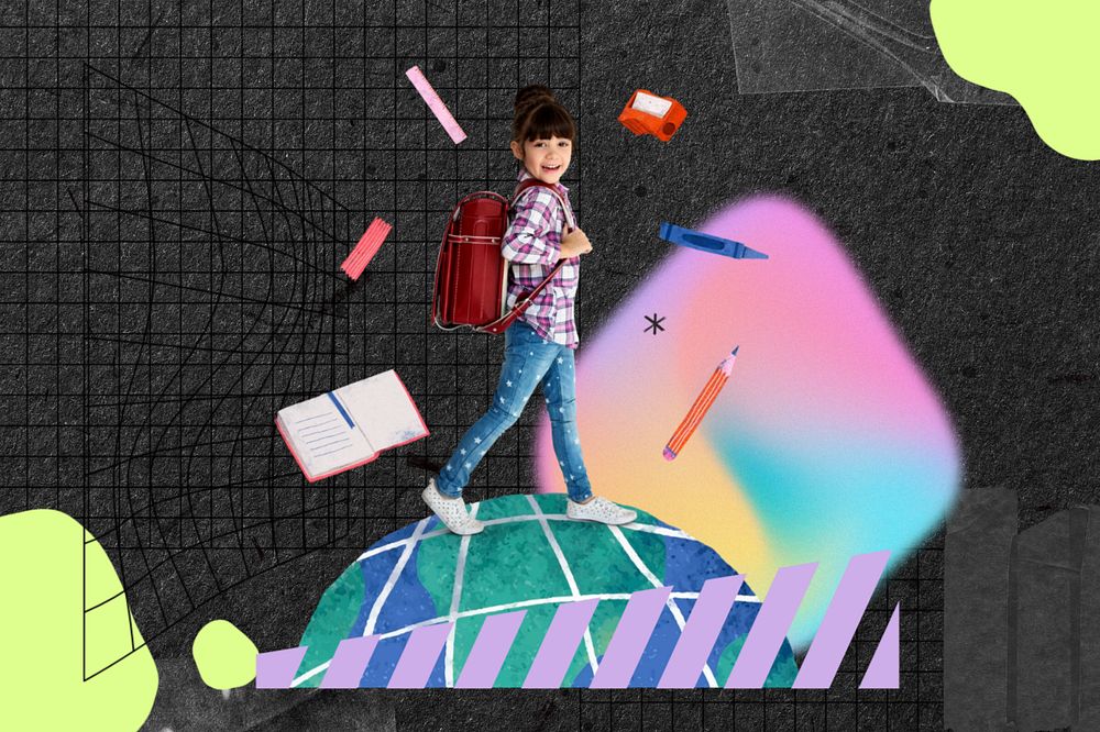 Little student, creative education remix, editable design