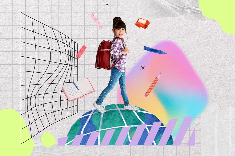 Little student, creative education remix, editable design