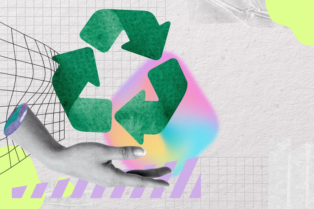 Creative recycling remix, environment graphics, editable design