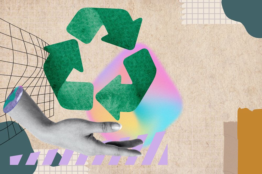 Creative recycling remix, environment graphics, editable design