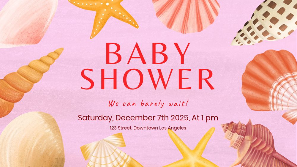 Baby shower blog banner template, editable aesthetic paint remix 