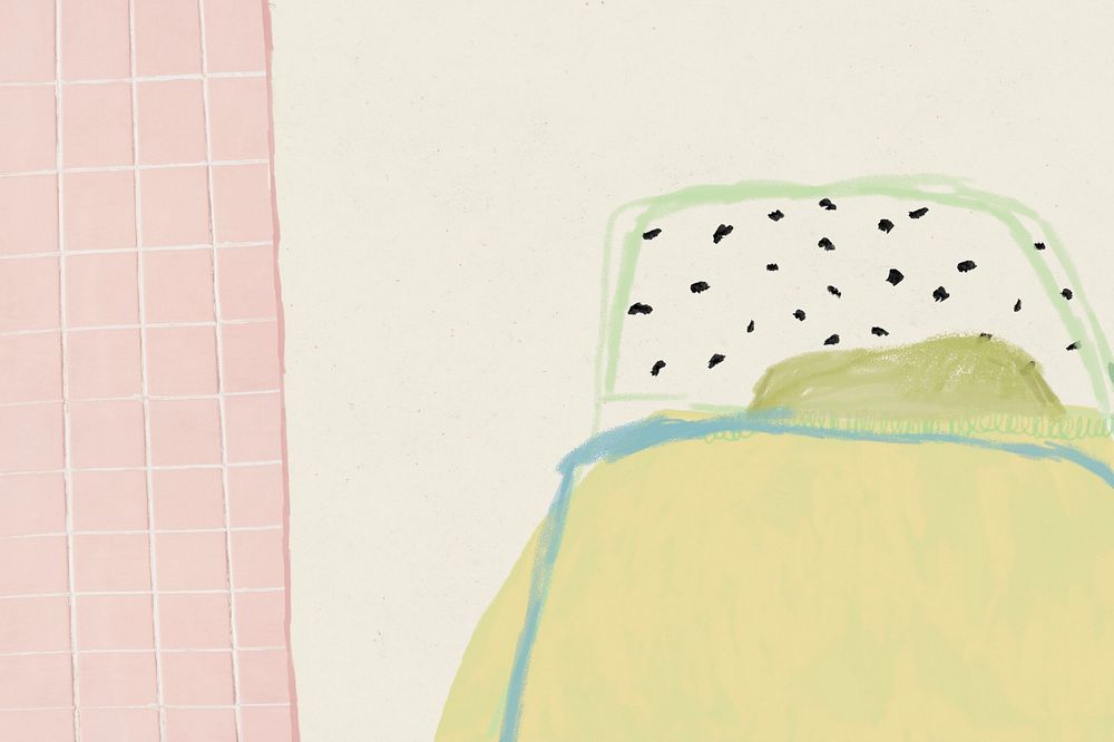 Bedroom background, editable doodle illustration