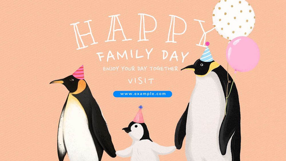 Family day blog banner template, editable aesthetic paint remix 