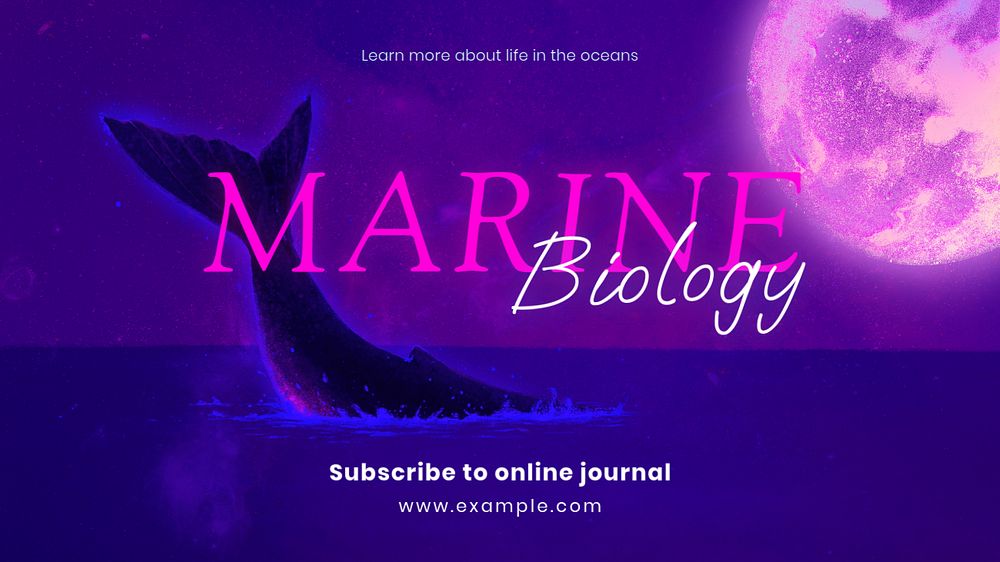 Marine biology blog banner template, editable aesthetic paint remix 