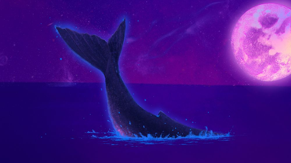 Glowing purple sea desktop wallpaper, customizable illustration background 