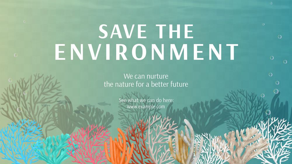 Save environment blog banner template, editable aesthetic paint remix 