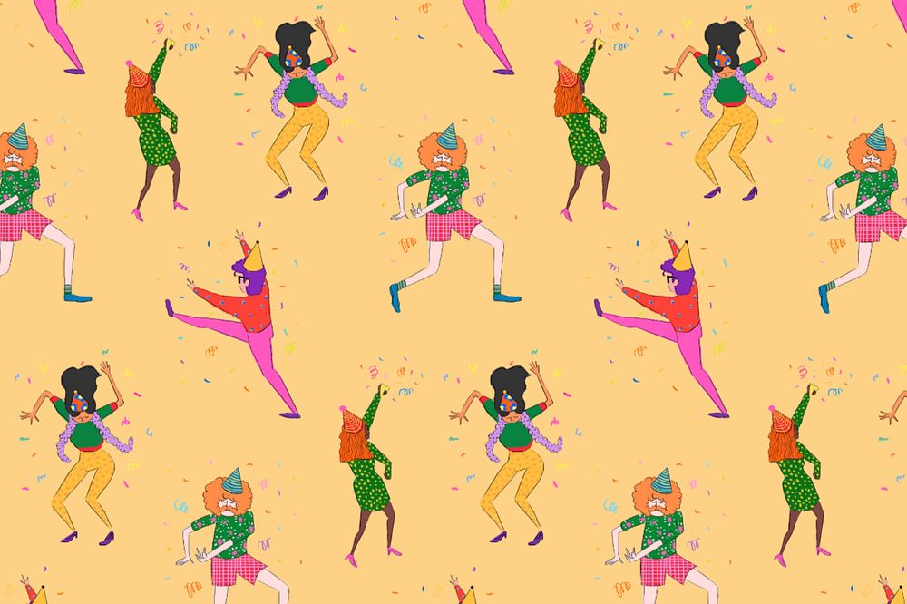 Party people, colorful background, editable design