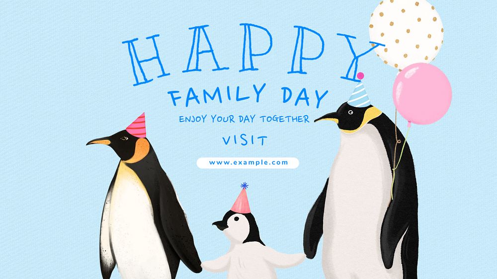 Family day blog banner template, editable aesthetic paint remix 