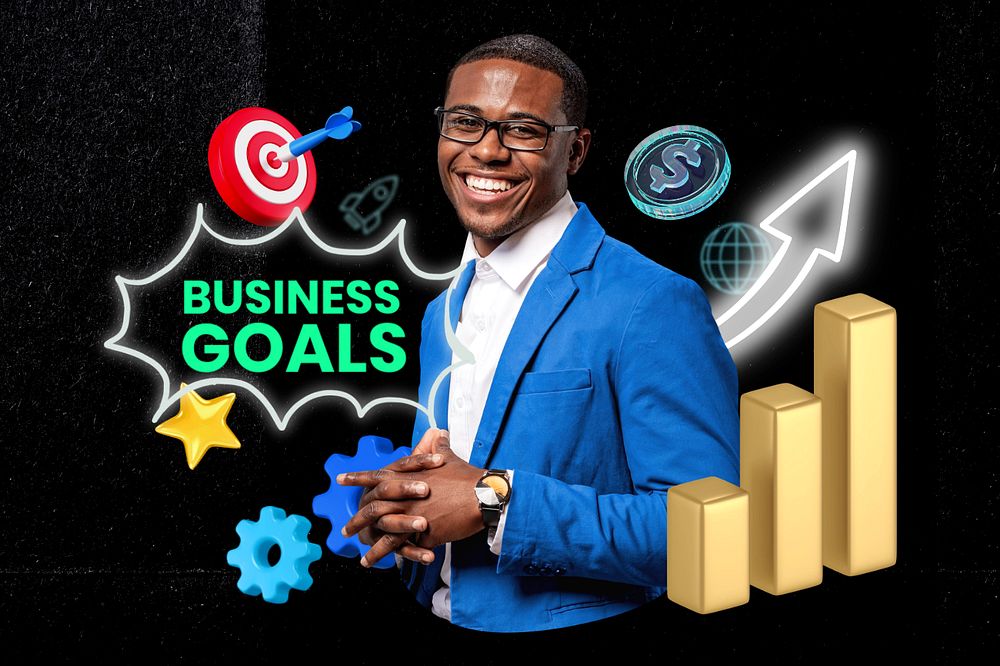 Business goals collage remix, editable design