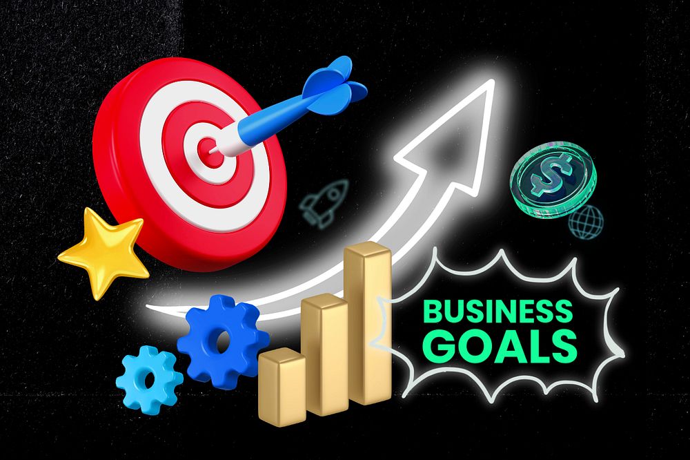 Business goals collage remix, editable design