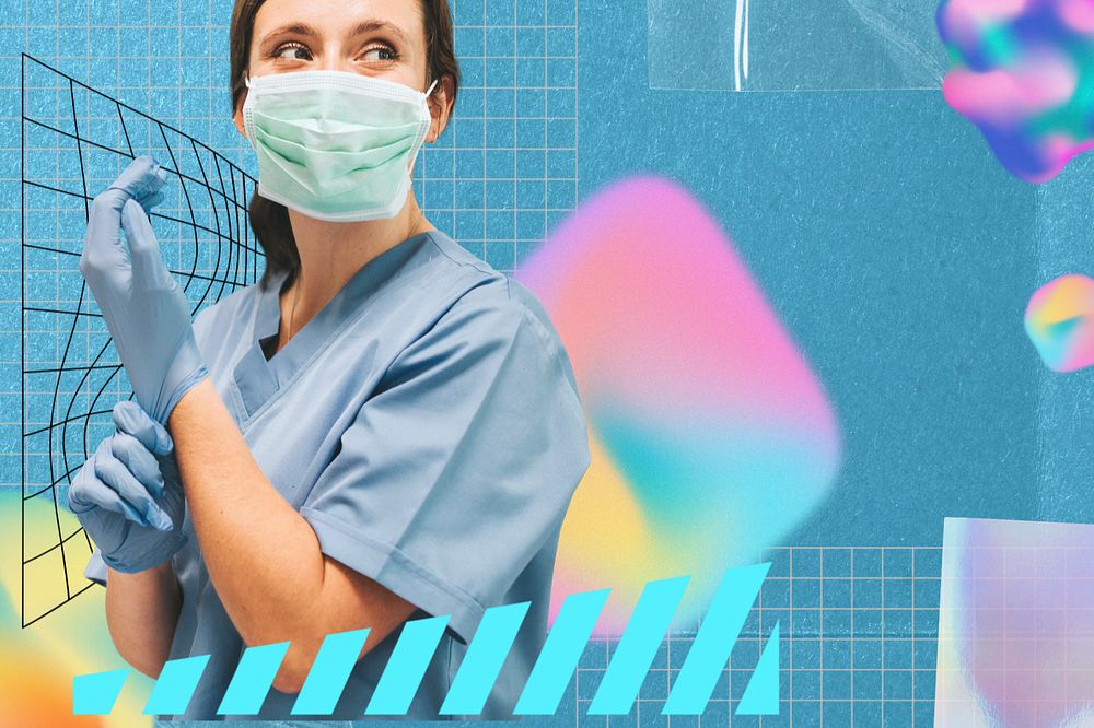 Woman doctor, creative healthcare image, editable design