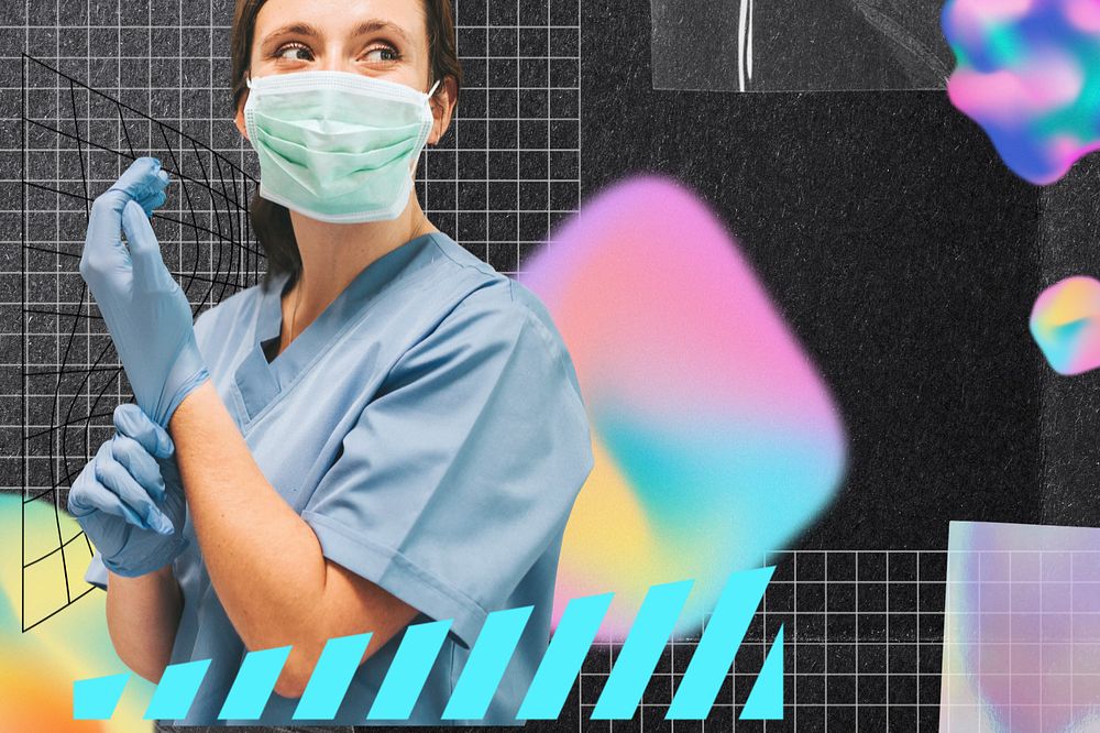 Woman doctor, creative healthcare image, editable design