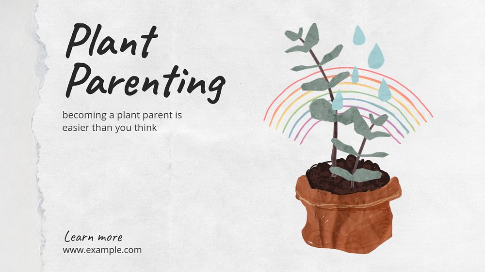 Plant parenting Facebook cover template, editable design