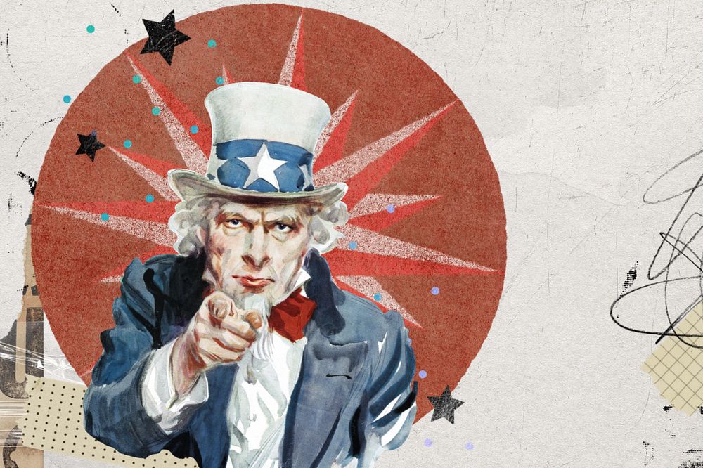 Editable Uncle Sam, aesthetic collage, remixed by rawpixel