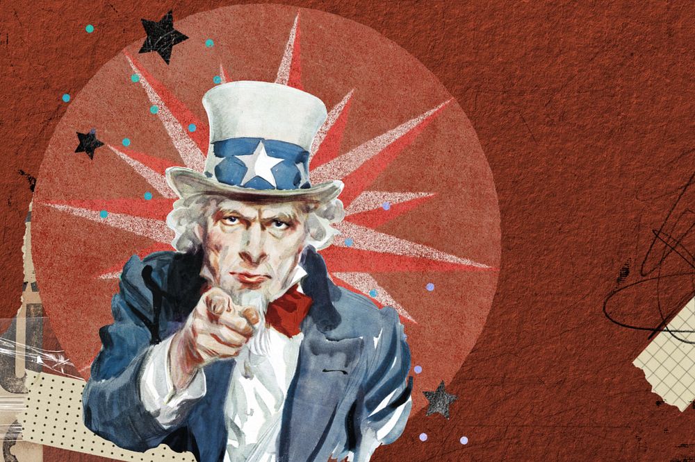 Editable Uncle Sam, aesthetic collage, remixed by rawpixel