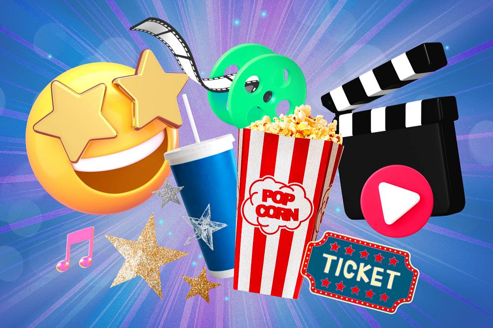 Movie ticket, entertainment 3D remix