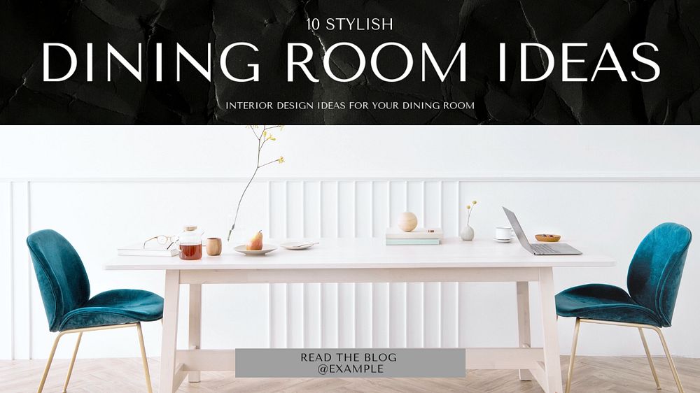 Dining room ideas blog banner template, editable ad